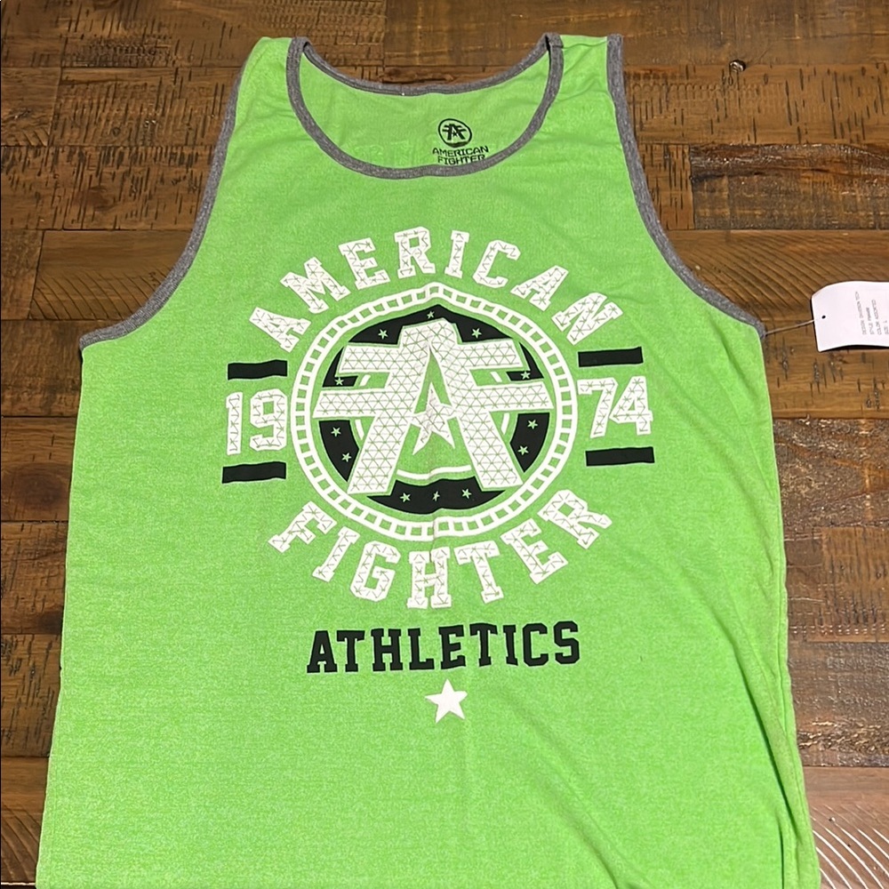 American Fighter Green and Gray Tank Top